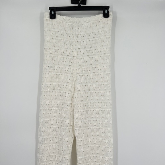 WAYF - Womens High Rise Open Stitch Straight Leg Pants in Ivory Size Small NWT - Picture 9 of 14